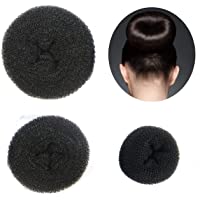 DILISEN Donut Bun Maker - Soporte para Bollos de Esponja Negra de 3 Piezas (pequeño- Mediano- Grande) (Negro)